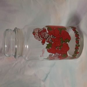 Strawberry Shortcake VTG Glass Jar Container with Lid 1980s